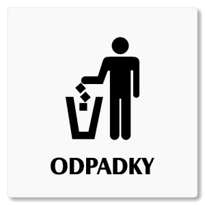 Odpadky, 80x80mm, bílá, Nevada